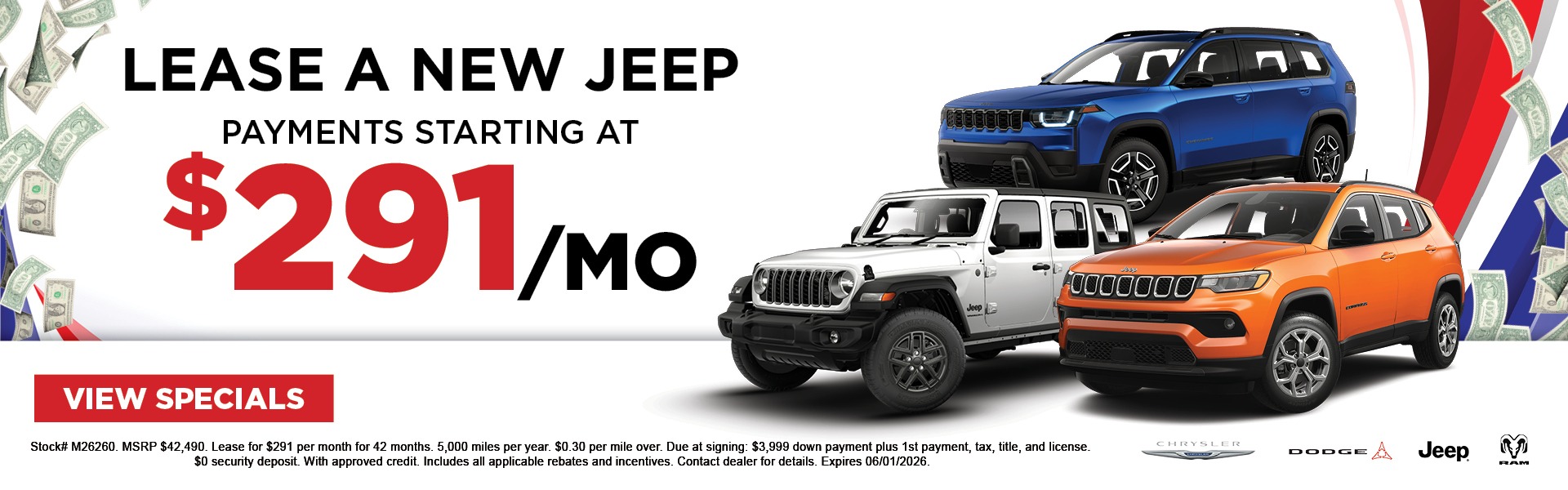 Lease a New Jeep Payments Starting at $291/mo